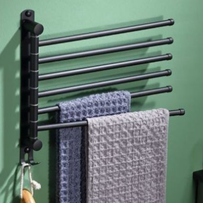 porte serviette mural salle de bain noir six barres deux serviettes variantes