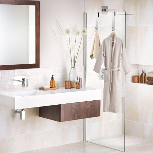 porte serviette paroi douche essui main peignoir entre lavabo douche