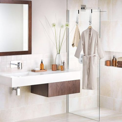 porte serviette paroi douche essui main peignoir entre lavabo douche