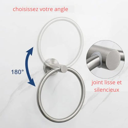 porte serviette salle de bain mural argent choix angle