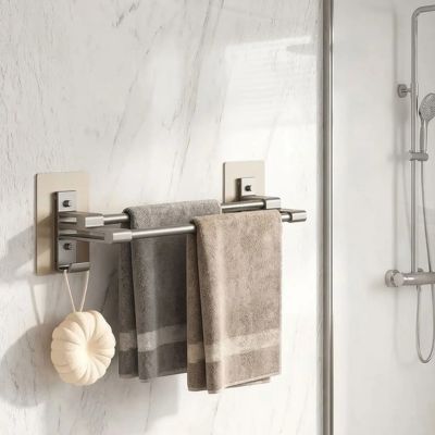 porte serviette salle de bain mural gris variante