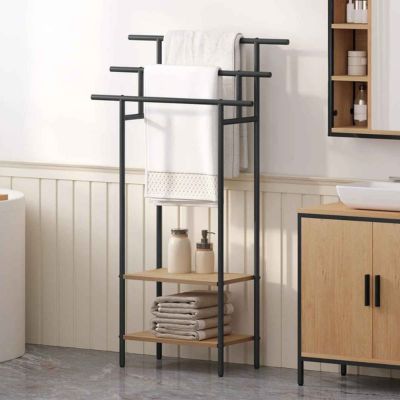porte serviette salle de bain sans percer noir gauche lavabo