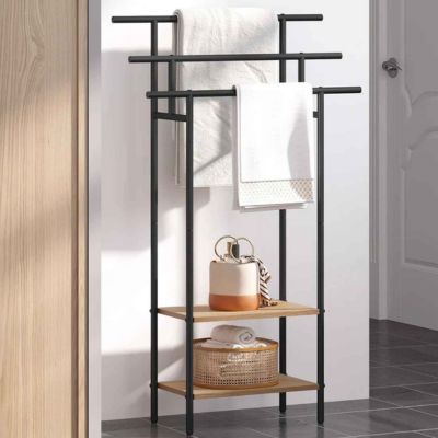 porte serviette salle de bain sans percer noir