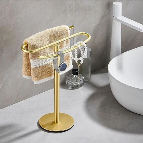 porte serviette salle de bain sur pied or serviette bijoux