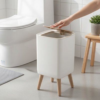 Poubelle de salle bain droite wc
