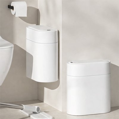 Poubelle de salle de bain deux murale sol