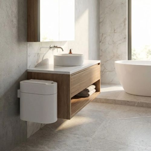 poubelle de salle de  bain droite baignoire