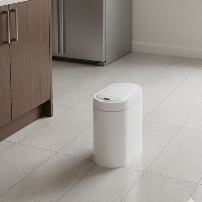 Poubelle de salle de bain  vue loin