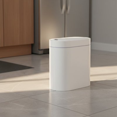 Poubelle de salle de bain vue proche