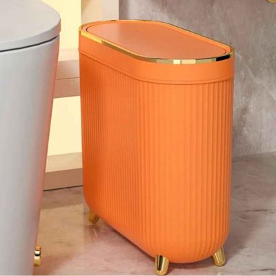 poubelle pour salle de bain orange variante