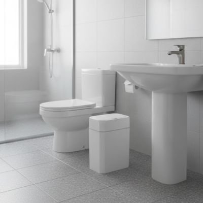 poubelle salle de bain entre wc lavabo
