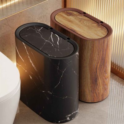 poubelles salle de bain deux noire marron