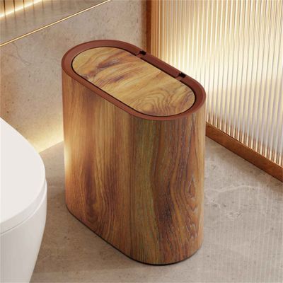 poubelles salle de bain marron