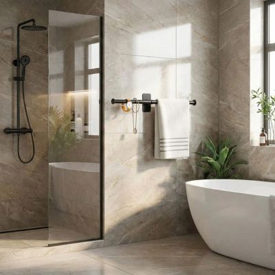 salle de bain porte serviette noir