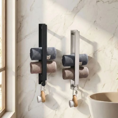 salle de bain porte serviettes deux modeles droite baignoire