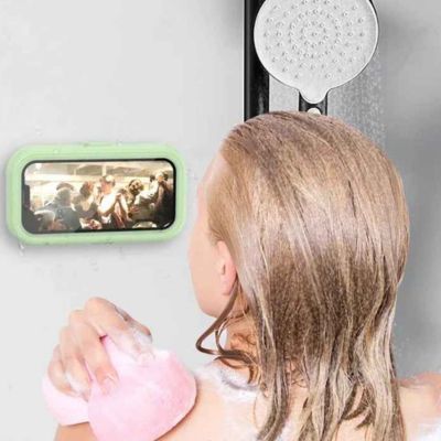 support mural etanche pour telephone portable femme douche